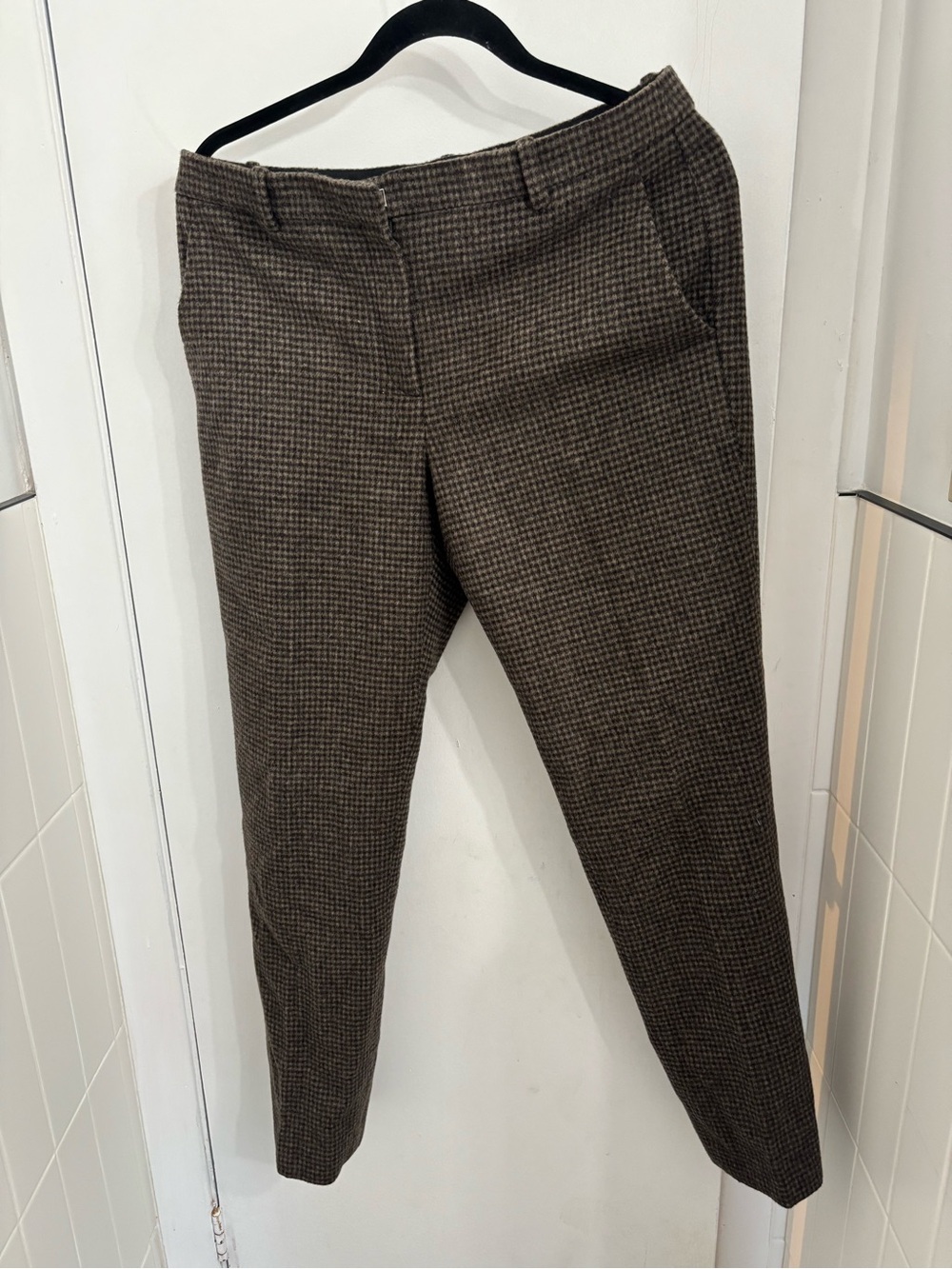 Theory Women’s Brown Houndstooth Dress Pants